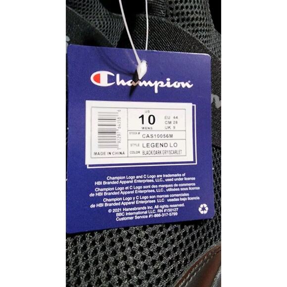 Champion Legend Lo Men's Size 10M Black/Dark Gry/Scarlet CAS10056M - Picture 7 of 8